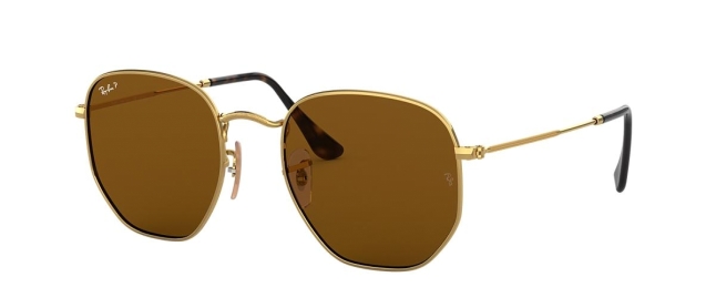 Ray-Ban RB 3548N 00157 HEXAGONAL GOLD POLARIZED thumbnail